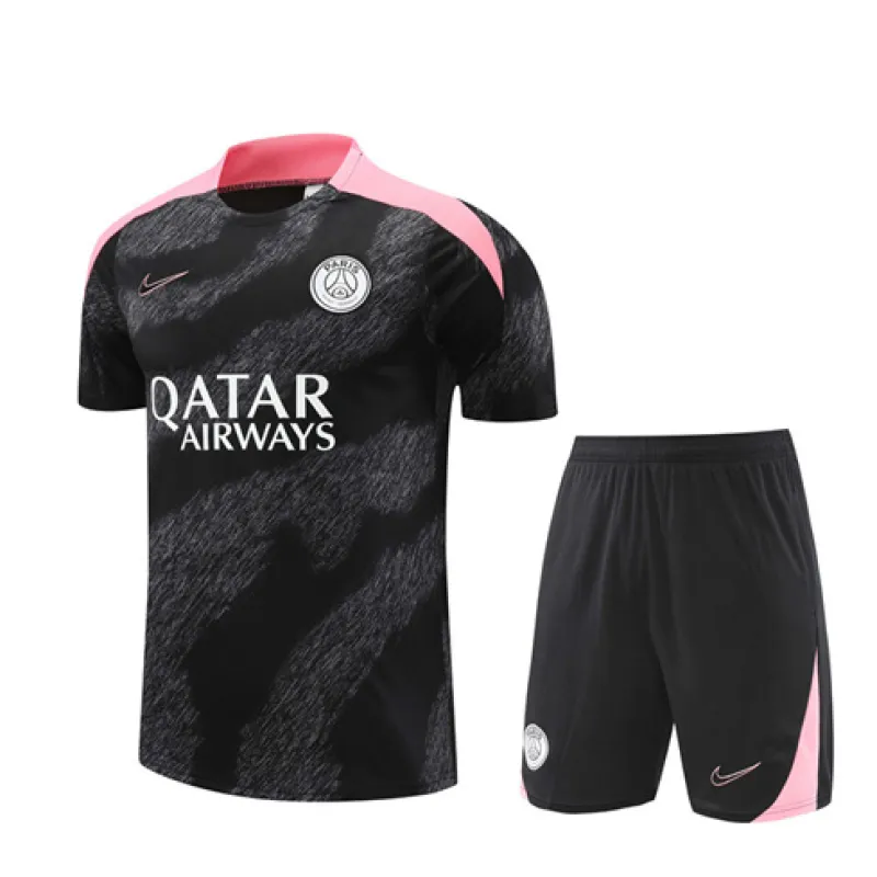 Maglia d'allenamento + pantaloncini per bambini di Paris Saint-Germain 2024/25 - Nero