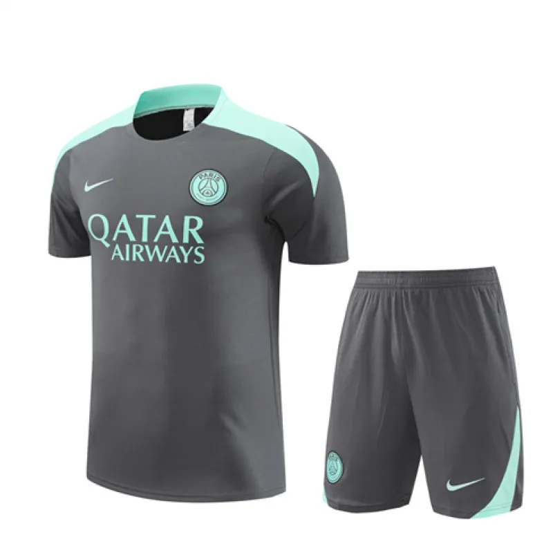 Maglia d'allenamento + pantaloncini per bambini di Paris Saint-Germain 2024/25 - Grigio
