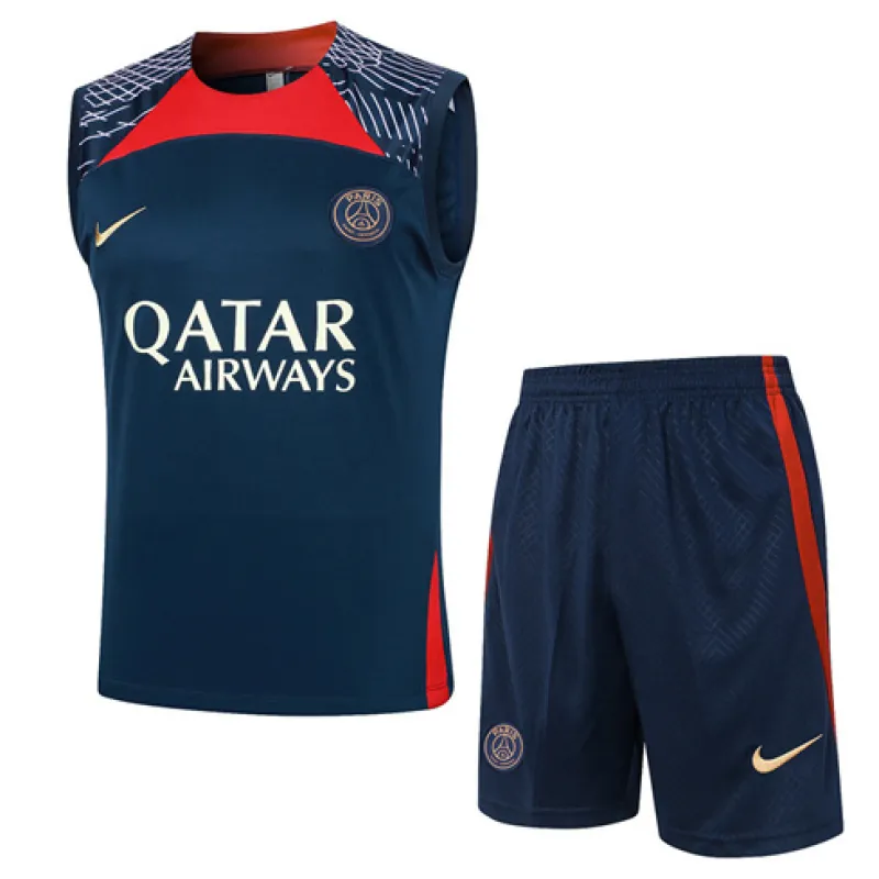 Conjunto de pantalones cortos y chaleco de Paris Saint-Germain 2024/25 - Azul
