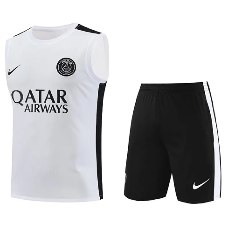 Set di pantaloncini e gilet di Paris Saint-Germain 2024/25 - Bianco