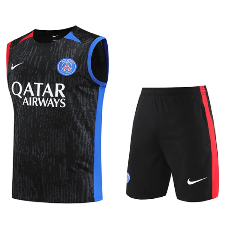 Ensemble de shorts et gilet de Paris Saint-Germain 2024/25 - Noir