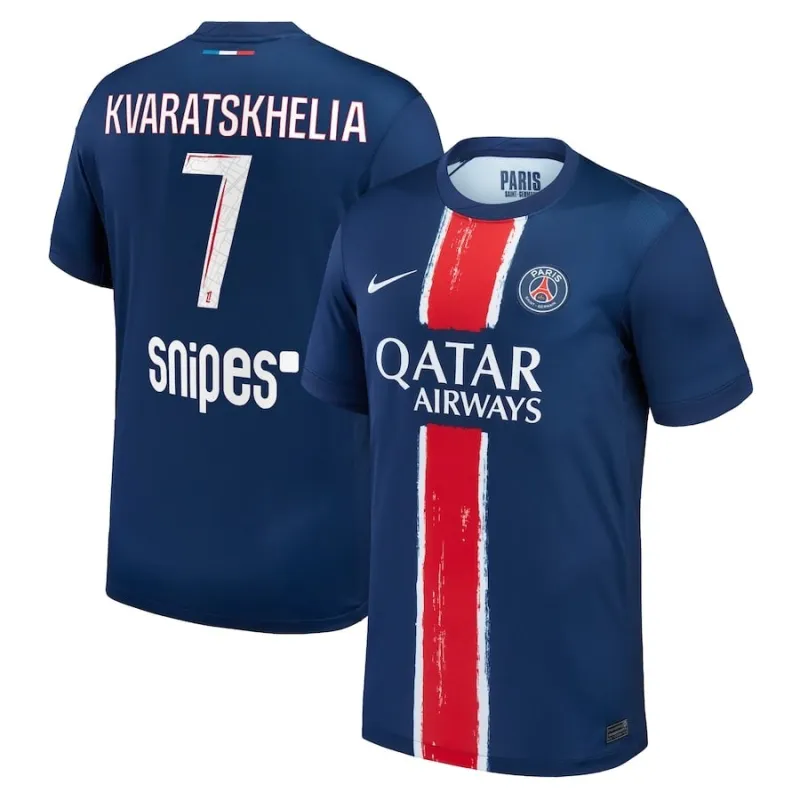 Maglia di casa di Paris Saint-Germain 2024/25 indossata da Khvicha Kvaratskhelia - Blu/Rosso