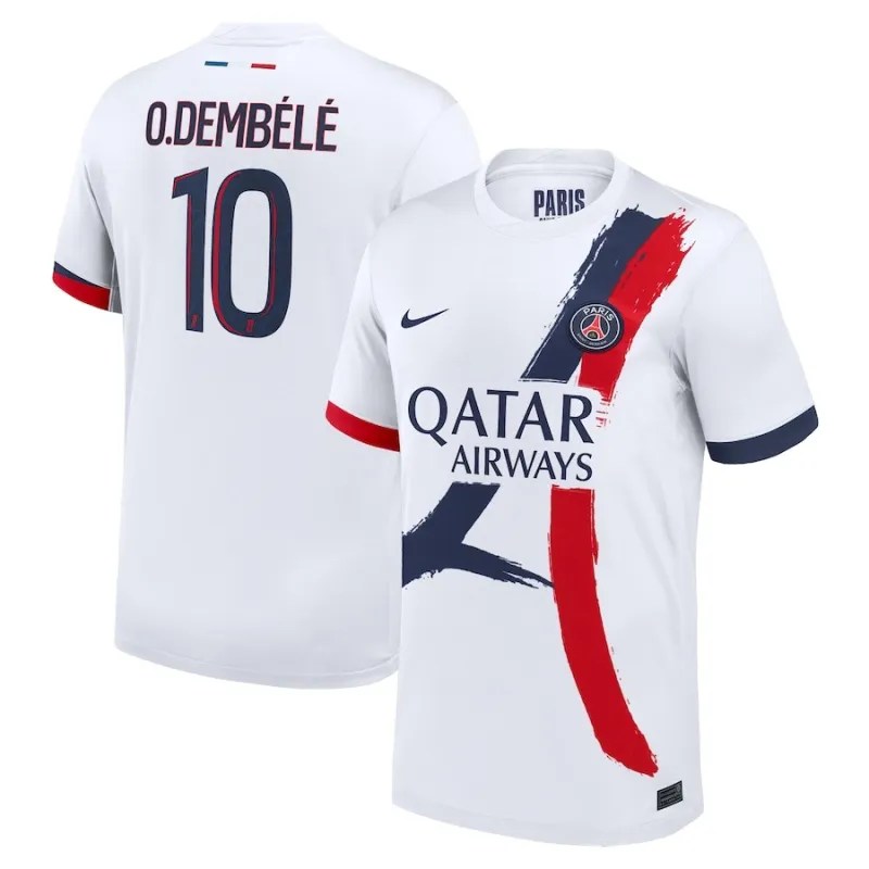Maglia fuori casa di Paris Saint - Germain 2024/25 indossata da Ousmane Dembélé - Bianco
