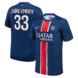 Zacharie Emery's Paris Saint-Germain 2024/25 Home Kit - Blue/Red