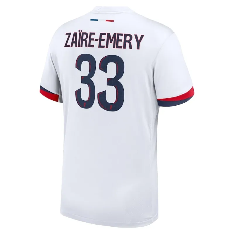 Maglia fuori casa di Paris Saint - Germain 2024/25 indossata da Zacharie Emery - Bianco