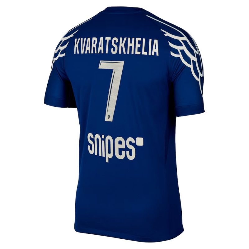Maglia quarta di Paris Saint - Germain 2024/25 indossata da Khvicha Kvaratskhelia - Blu