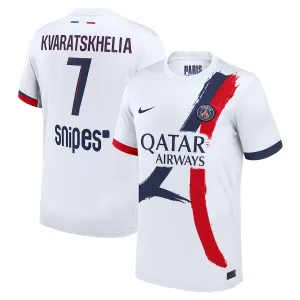 Khvicha Kvaratskhelia's Paris Saint - Germain Kids' 2024/25 Away Kit Set - White