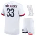 Set della kit fuori casa 2024/25 per bambini di Paris Saint - Germain indossato da Warren Zaire - Emery - Bianco