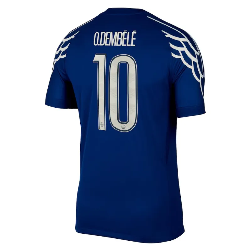 Set del cuarto kit para niños de Paris Saint - Germain 2024/25 que viste Ousmane Dembélé - Azul
