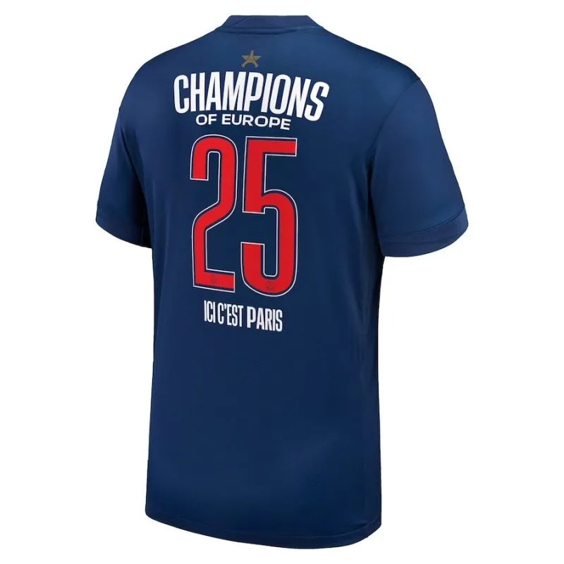 Paris Saint-Germain Maglia di casa UCL Champions 2025 con una stella- Blu