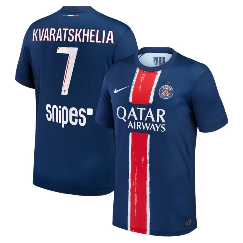 Paris Saint-Germain KVARATSKHELIA 2024/25 Home Jersey with 1 Star- Blue