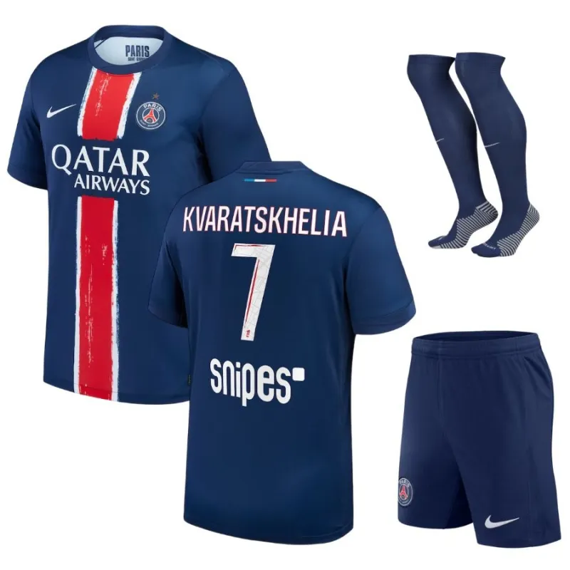 Paris Saint - Germain KVARATSKHELIA 2024/25 Maglia - tuta per bambini di casa con una stella
