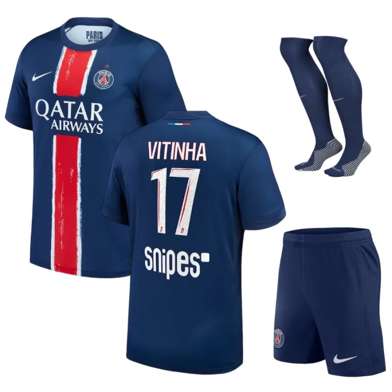 Paris Saint - Germain VITINHA 2024/25 Home Kids' Kit Jersey with 1 Star- Blue