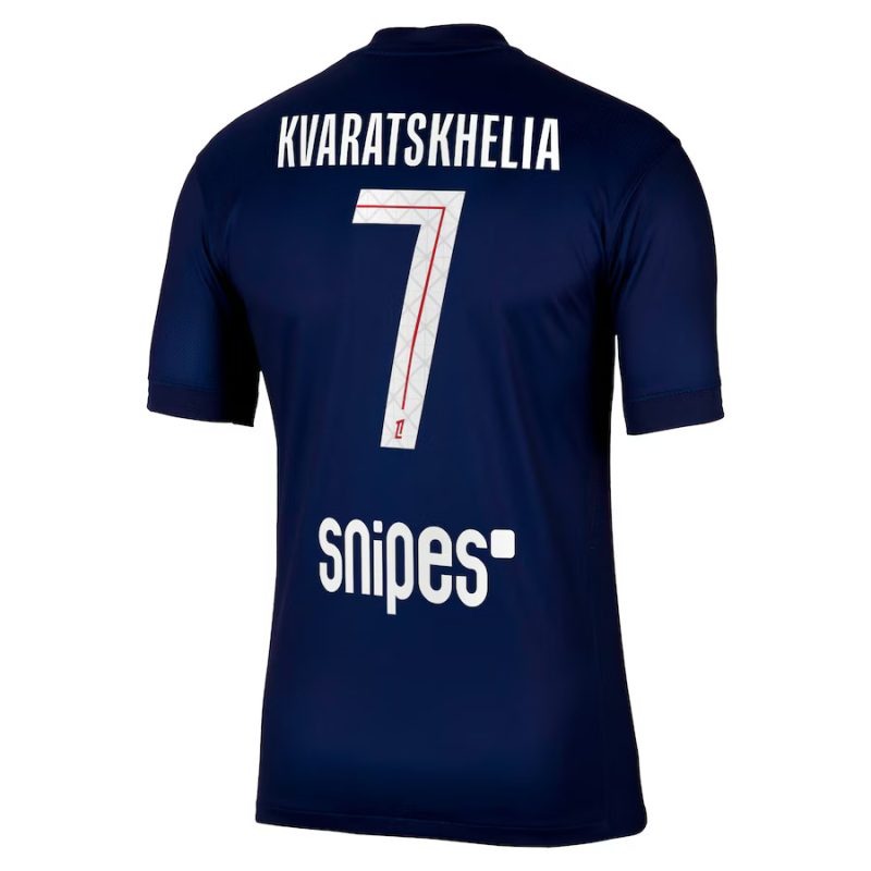 Paris Saint-Germain KVARATSKHELIA Kids' 2025/26 Home Kit - Blue/Red