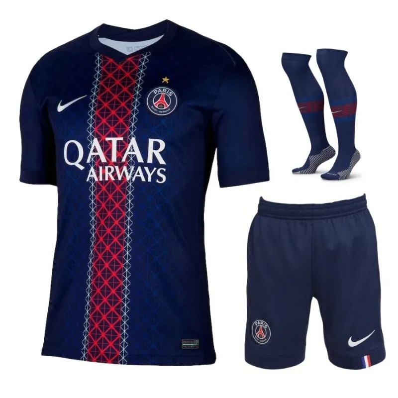 Paris Saint-Germain 2025/26 set maglia casa bambino 1 stella blu