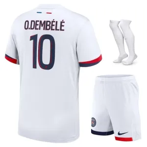 Paris Saint-Germain O.DEMBÉLÉ 2025/26 Away Kids Kit Jersey - White
