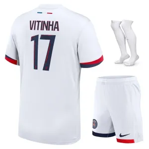 Paris Saint-Germain VITINHA 2025/26 Away Kids Kit Jersey - White