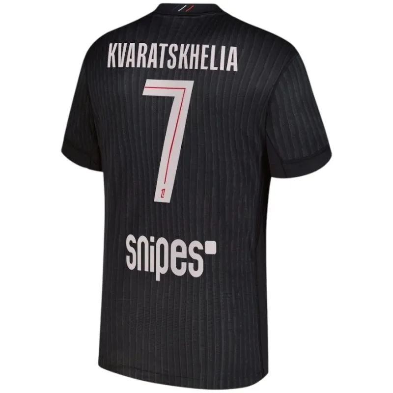Paris Saint-Germain KVARATSKHELIA 2025/26 Fourth Kids Kit - Black