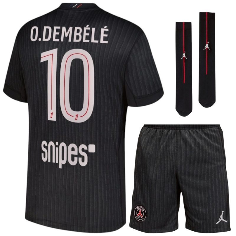 Paris Saint-Germain O.DEMBÉLÉ 2025/26 Viertes Kinder-Set - Schwarz