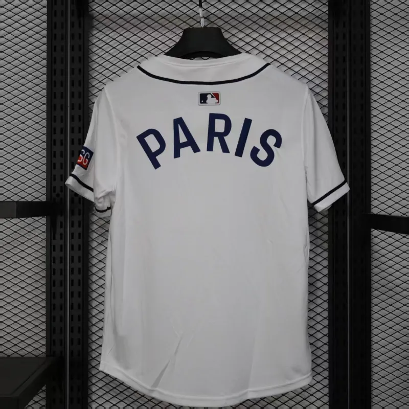 Paris Saint-Germain 2025/26 Baseball Edition Jersey - White