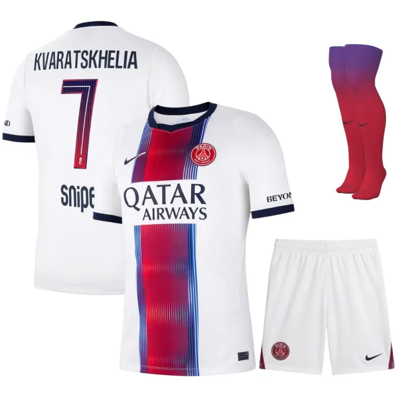 PSG KVARATSKHELIA 2026/27 Away Kids Kit Jersey