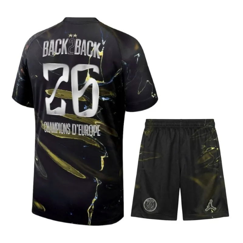 PSG 2025/26 Jordan Night 2 Stars Kids Kit European Champion