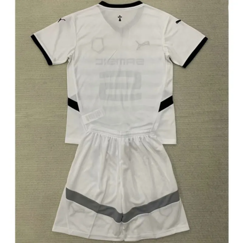 Camiseta y pantalones cortos para niños de Rennes 2024/25 De visita - Blanco