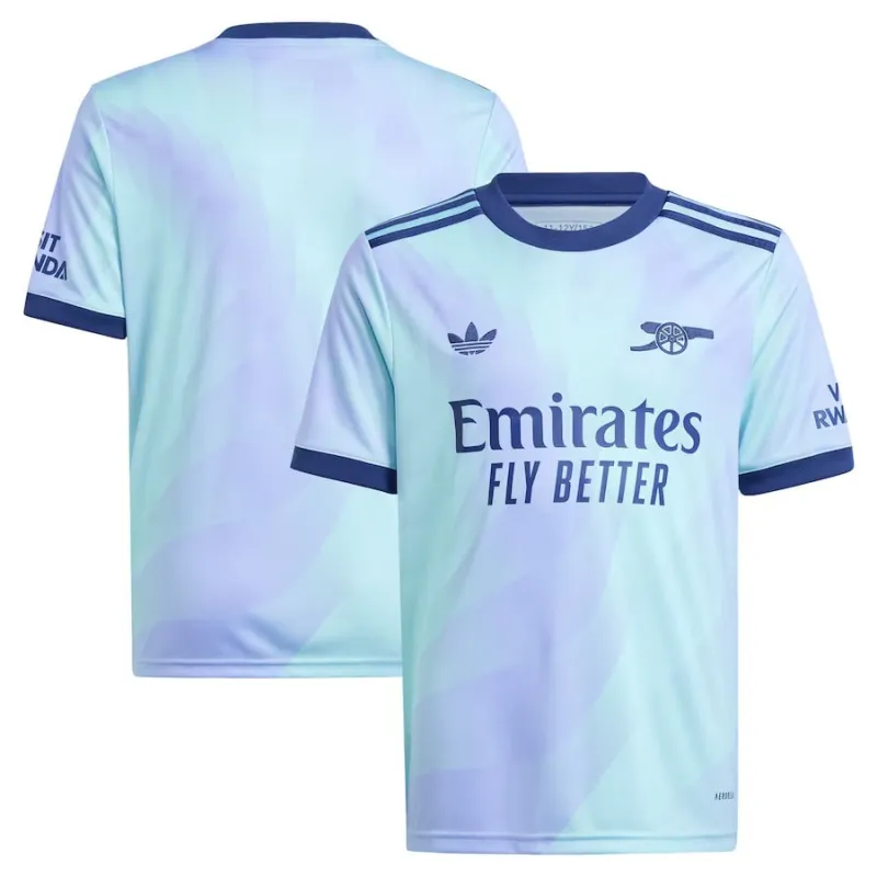 Arsenal 2024/25 Kids' Third Jersey - Fan Version (Aqua)