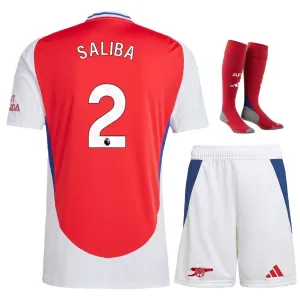 SALIBA Arsenal 2024/25 Kids' Home Replica Jersey - Red