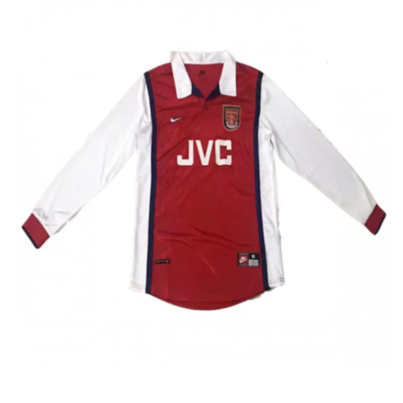 Arsenal 1998/99 Heim Retro Langarmtrikot - Rot