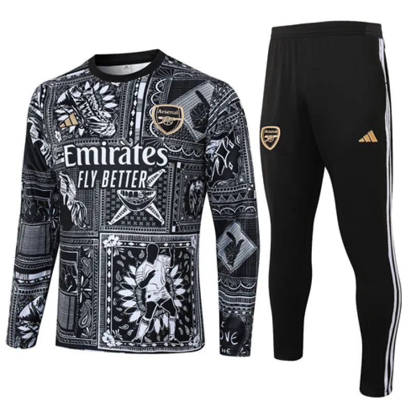 Arsenal 2024/25 Saison Kinder Sportanzug - Schwarz