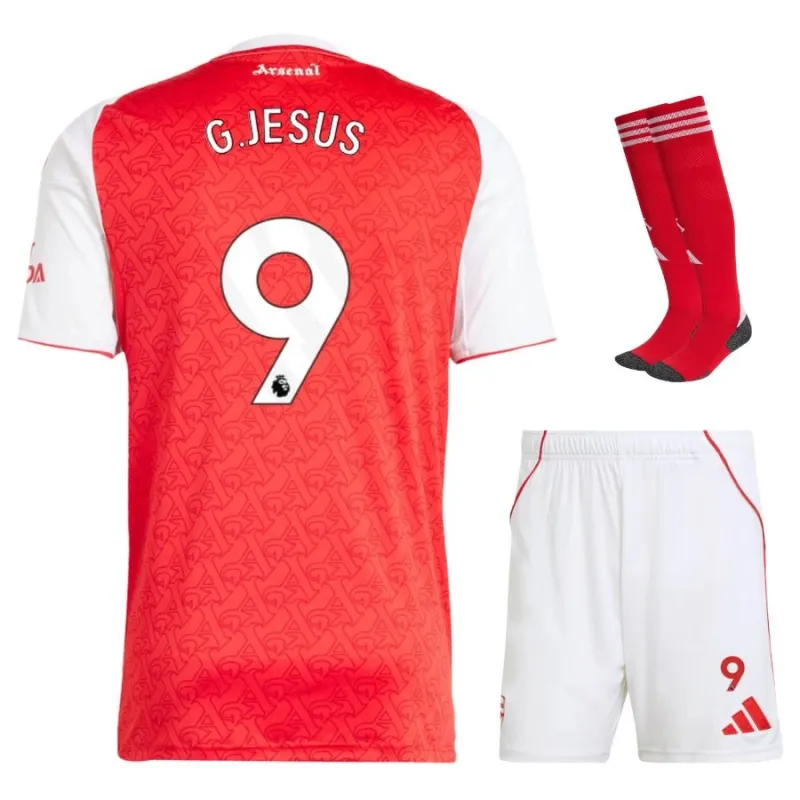 Arsenal G JESUS Kids' Kit 2025/26 Home - Red