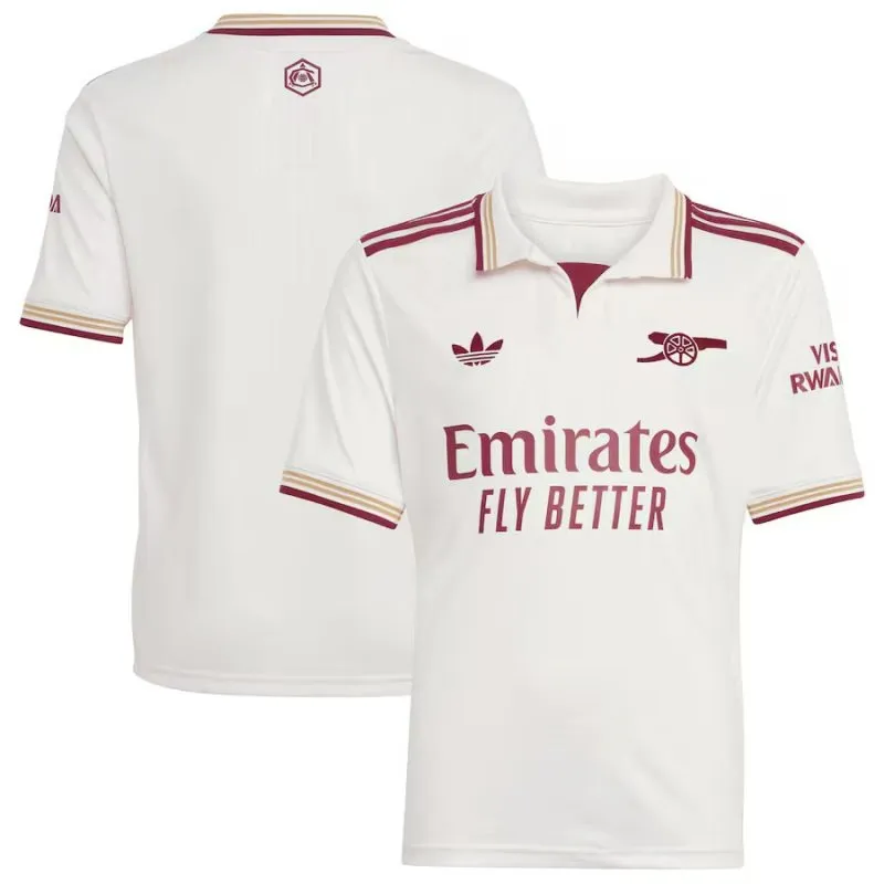 Arsenal 2025/26 Third Kids' Jersey - White