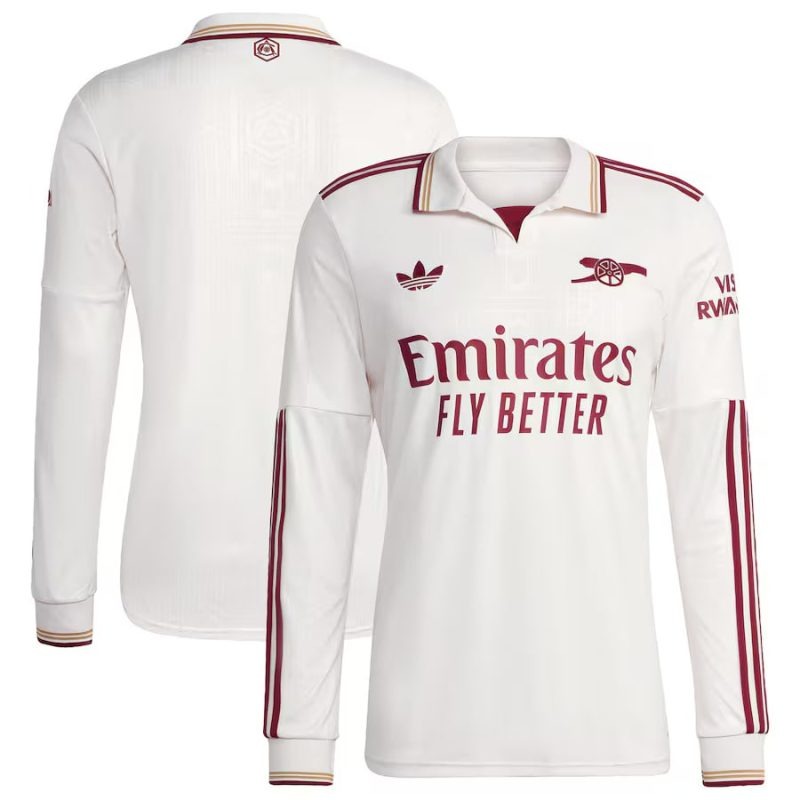 Arsenal 2025/26 Maillot tertiaire à manches longues - Blanc