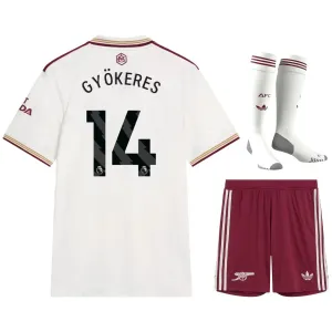 Arsenal GYOKERES 2025/26 Third Kids' Jersey Set - White