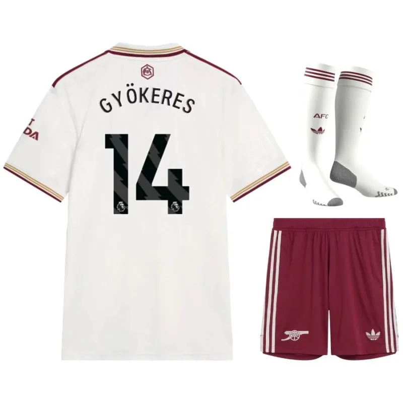 Arsenal GYOKERES 2025/26 Drittes Kinder-Trikot-Set - Weiß