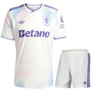 Aston Villa 2025/26 Third Kids Jersey + Shorts - White