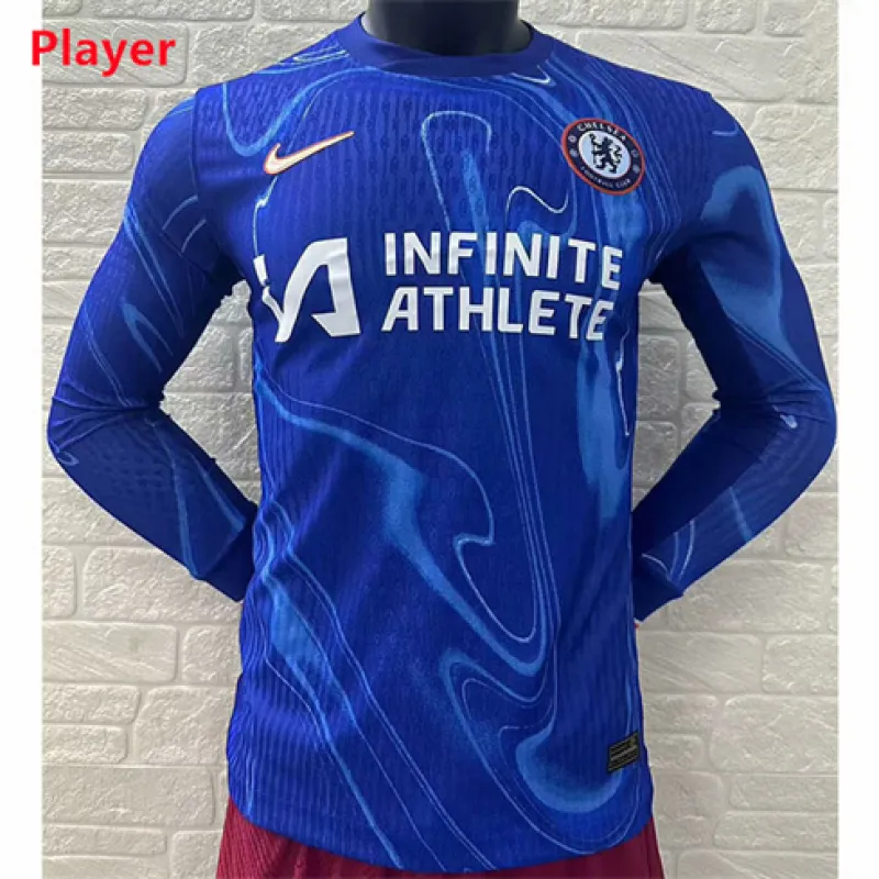 Chelsea 2024/25 Heim - Langarmtrikot - Spielerausgabe - Blau