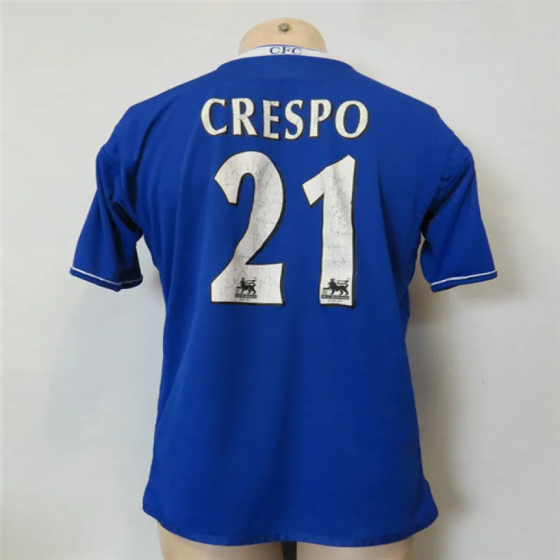 Crespo, maglia retro di casa di Chelsea 2003 - 05, numero 21 - Azzurro