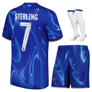 L'insieme di maglie per bambini di casa di Chelsea 2024/25 di Sterling - Blu