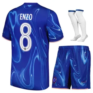L'insieme di maglie per bambini di casa di Chelsea 2024/25 di Enzo - Blu