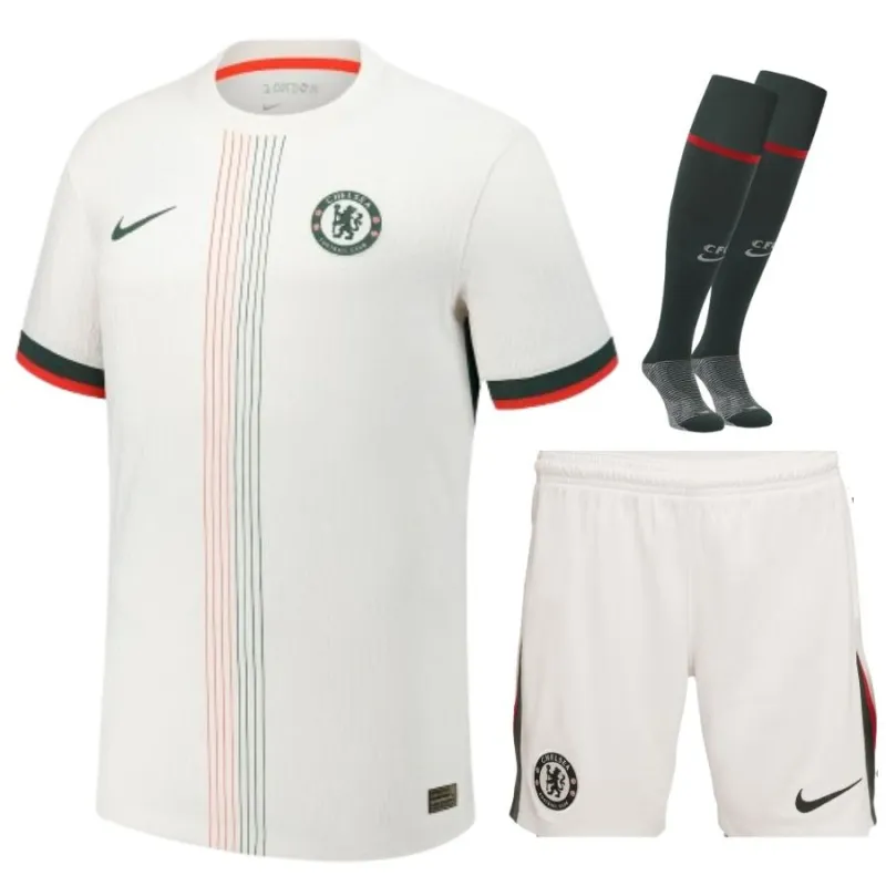 Kit infantil de visita de Chelsea FC 2025/26 - Blanca