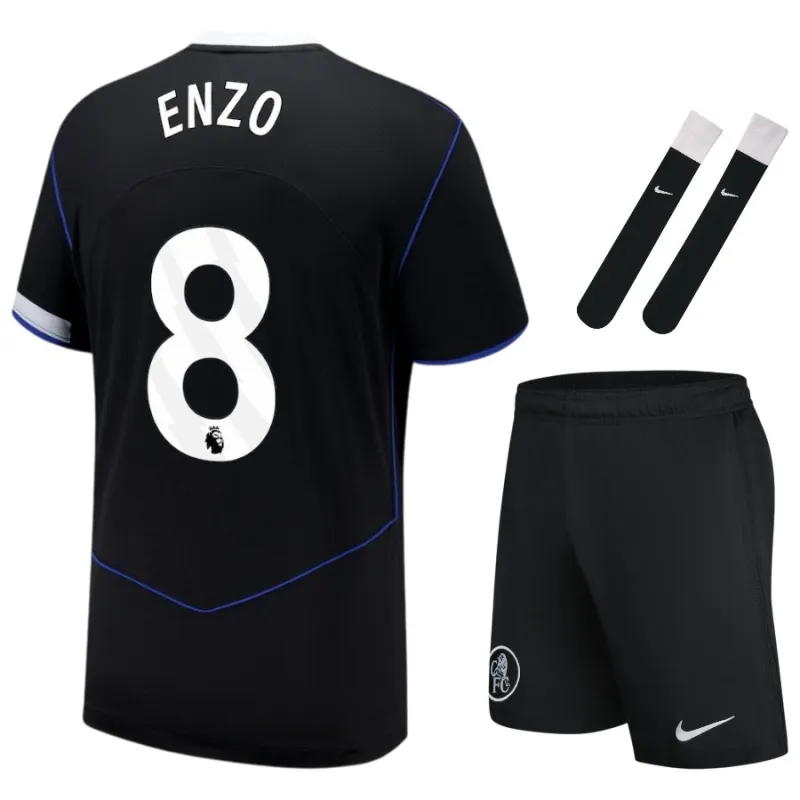 Chelsea ENZO 2025/26 Third Kids' Jersey Set - Black