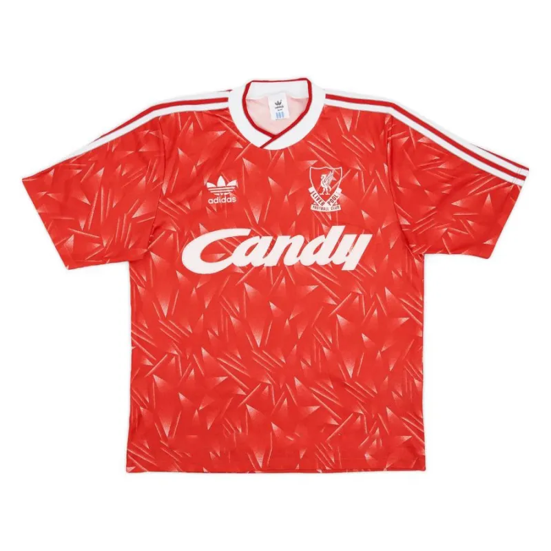 Liverpool 1989 1991 Maillot domicile rétro - Rouge