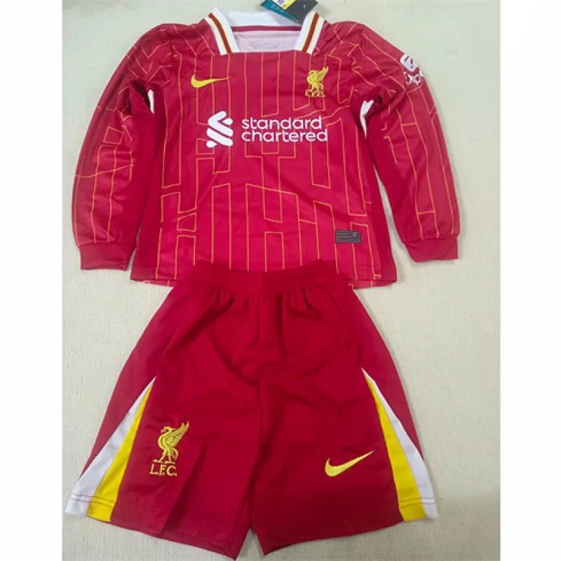 Maglia a maniche lunghe per bambini da casa di Liverpool 2024/25 - Rossa