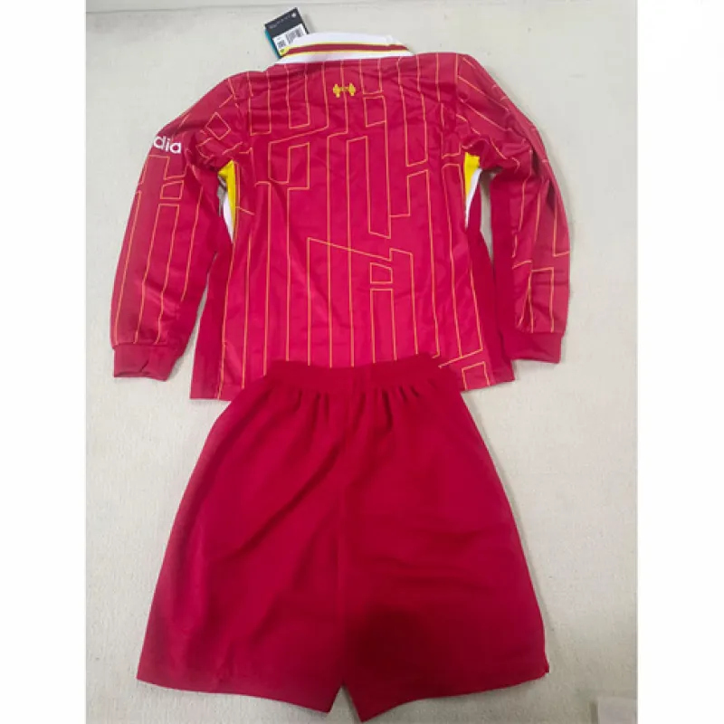 Maglia a maniche lunghe per bambini da casa di Liverpool 2024/25 - Rossa