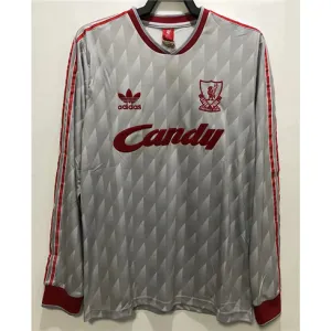 Liverpool 1989 - 91 Retro Away Long Sleeve Jersey - Grey