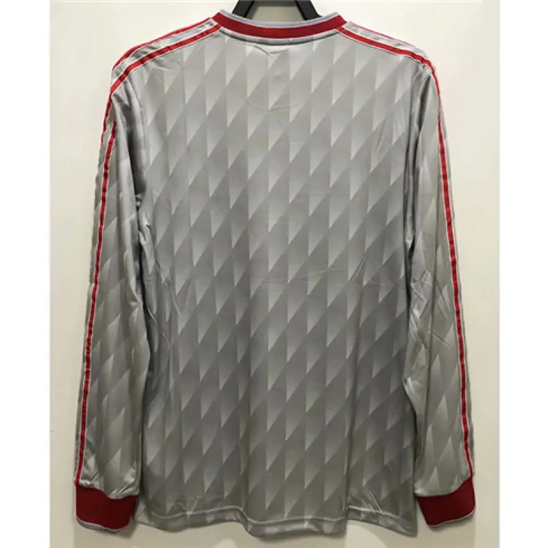 Camiseta de manga larga de visitante retro de Liverpool 1989 - 91 - Gris