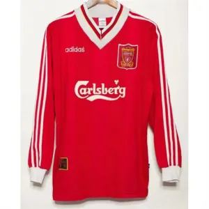 Liverpool 1995/96 Retro Home Long Sleeve Sports Shirt - Red