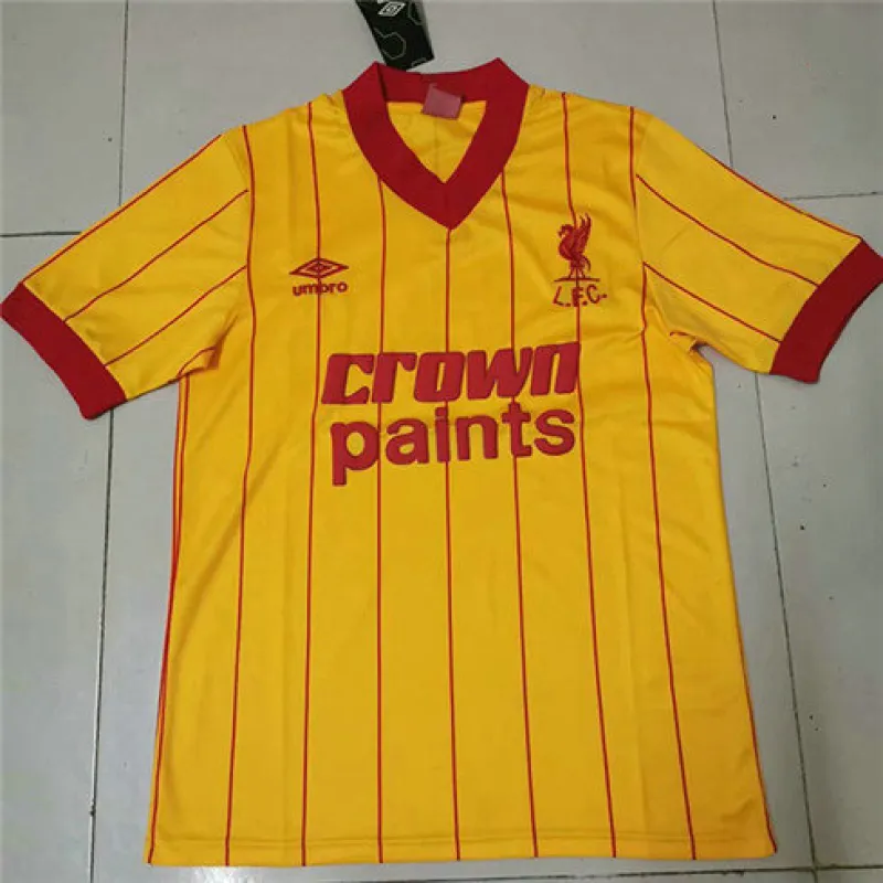 Maglia retrò della UEFA Champions League di Liverpool 1981 - 84 - Gialla